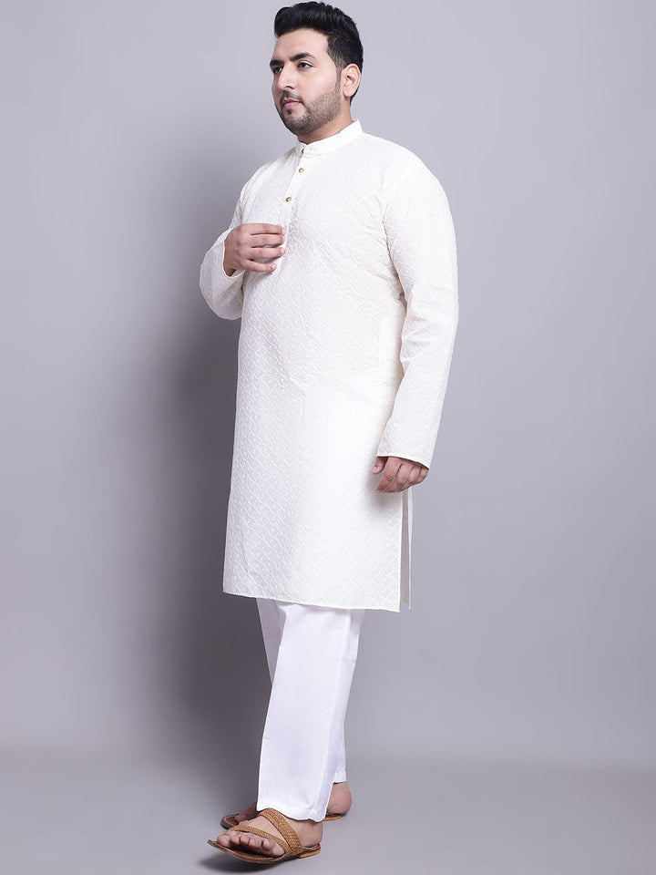 SOJANYA PLUS Ethnic Motifs Woven Design Regular Kurta With Pyjamas & Nehru Jacket