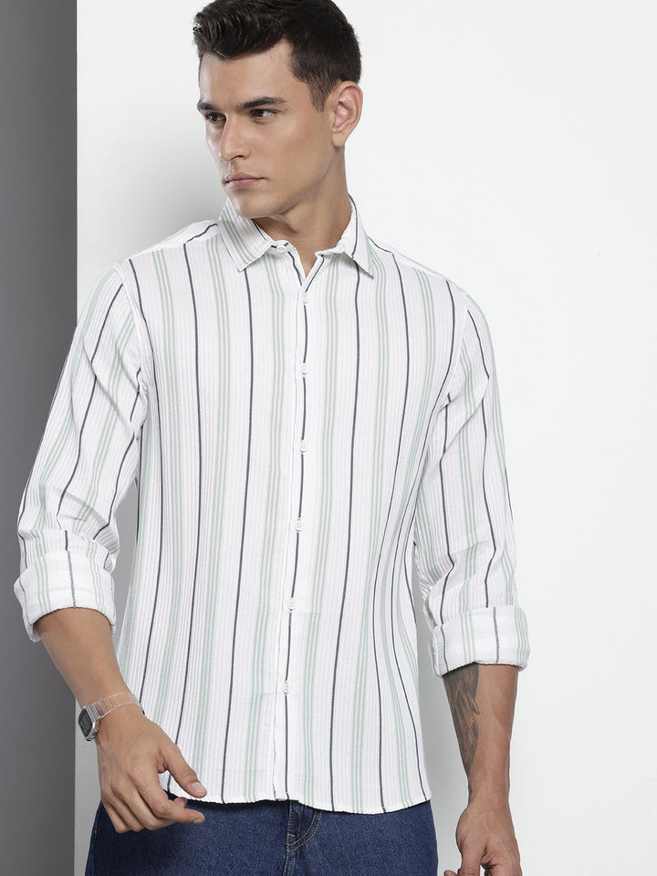 The Indian Garage Co Striped Pure Cotton Casual Shirt