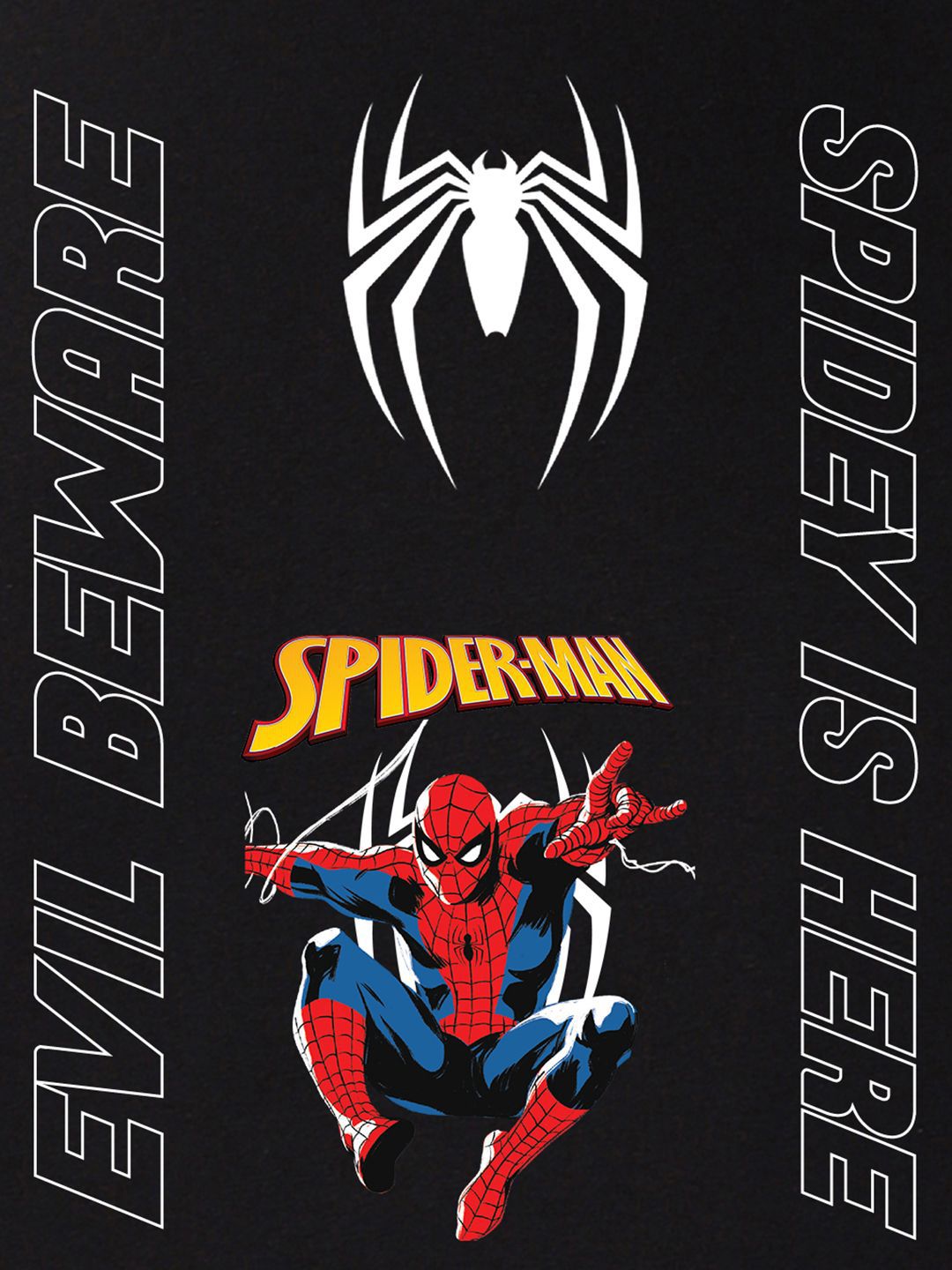 Bewakoof Men Graphic Printed Round Neck Cotton Spider-Man T-shirt
