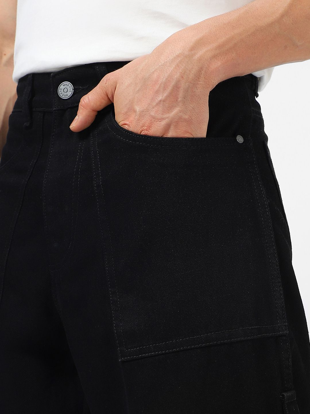 Urbano Fashion Men Loose Pure Cotton Baggy Fit Jeans