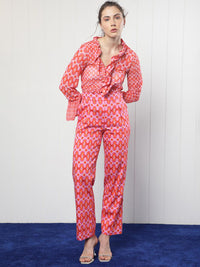 RAREISM Women Geometric Printed Slim Fit Pure Cotton Trousers