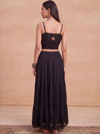 House of Chikankari Floral Embroidered Ethnic Cotton Bralette Crop Top