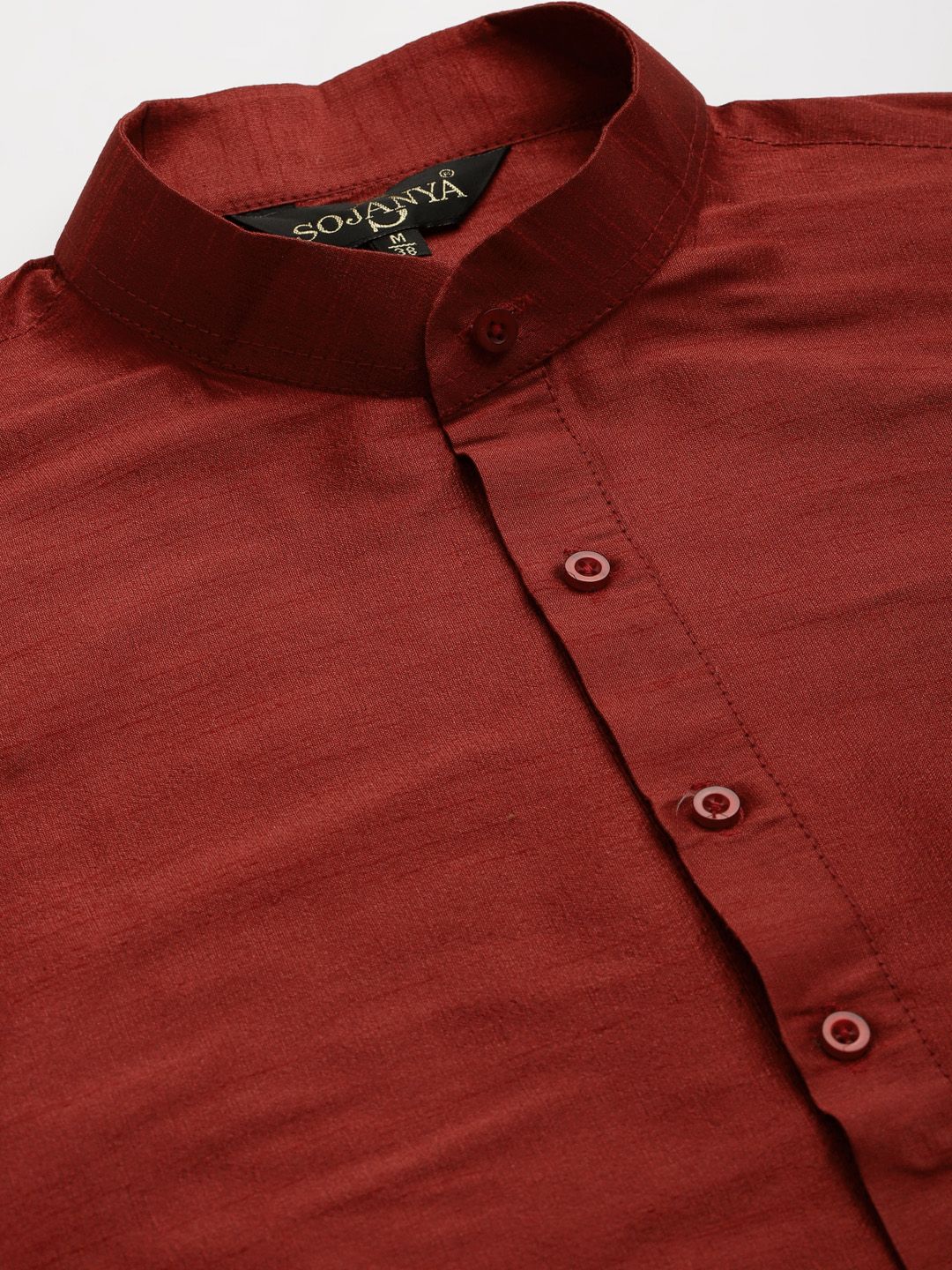 SOJANYA Men Maroon & Beige Kurta with Churidar