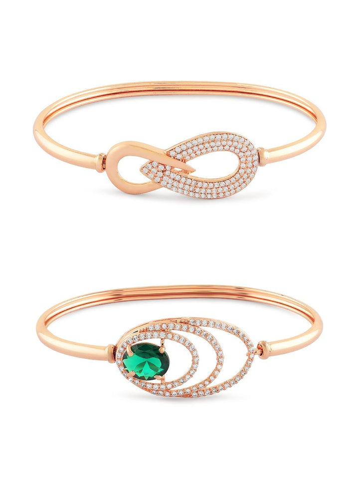 Set Mutiara Zaveri 2 Gelang Kada Bersalut Emas Cubic Zirconia Bersalut Emas