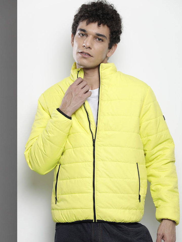 The Indian Garage Co Men Zip-Front Puffer Jacket with Zip Pockets