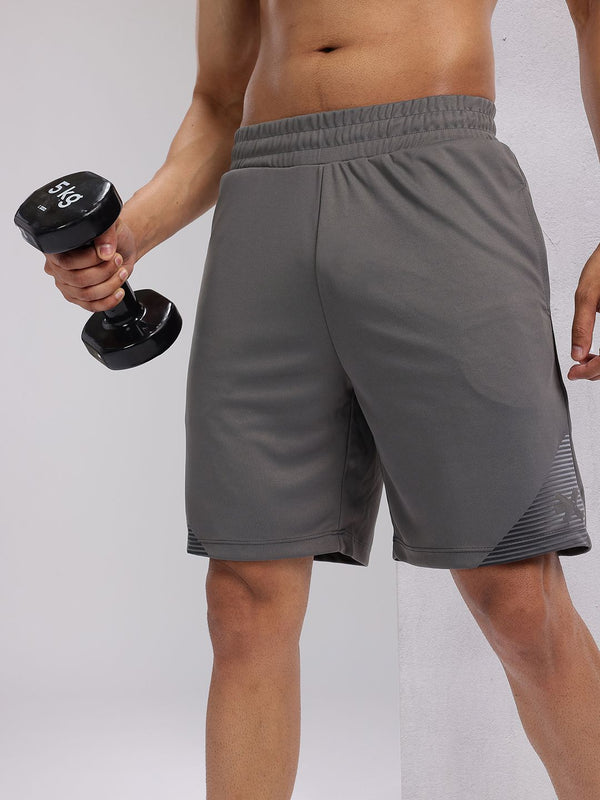 Hrx oleh Hrithik Roshan Men Stripe Stripe Detail Latihan Seluar pendek
