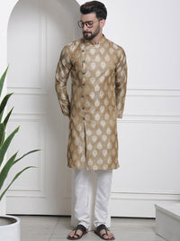 SOJANYA Mandarin Collar Zari Ethnic Motifs Printed Kurta