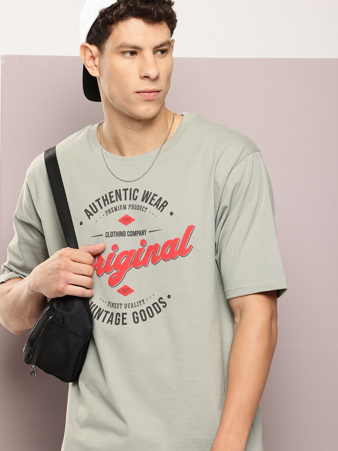 DILLINGER Men Graphic Printed Embossed Oversized T-shirt