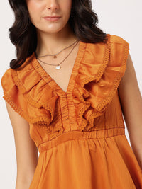 DressBerry Vintage Revival Ruffles & Lace Inserts Mini Dress