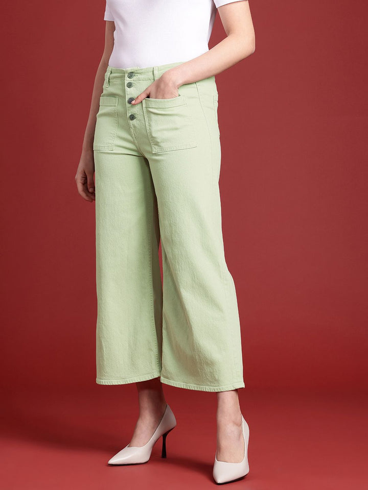 all about you Women Wide Leg High-Rise Stretchable Jeans