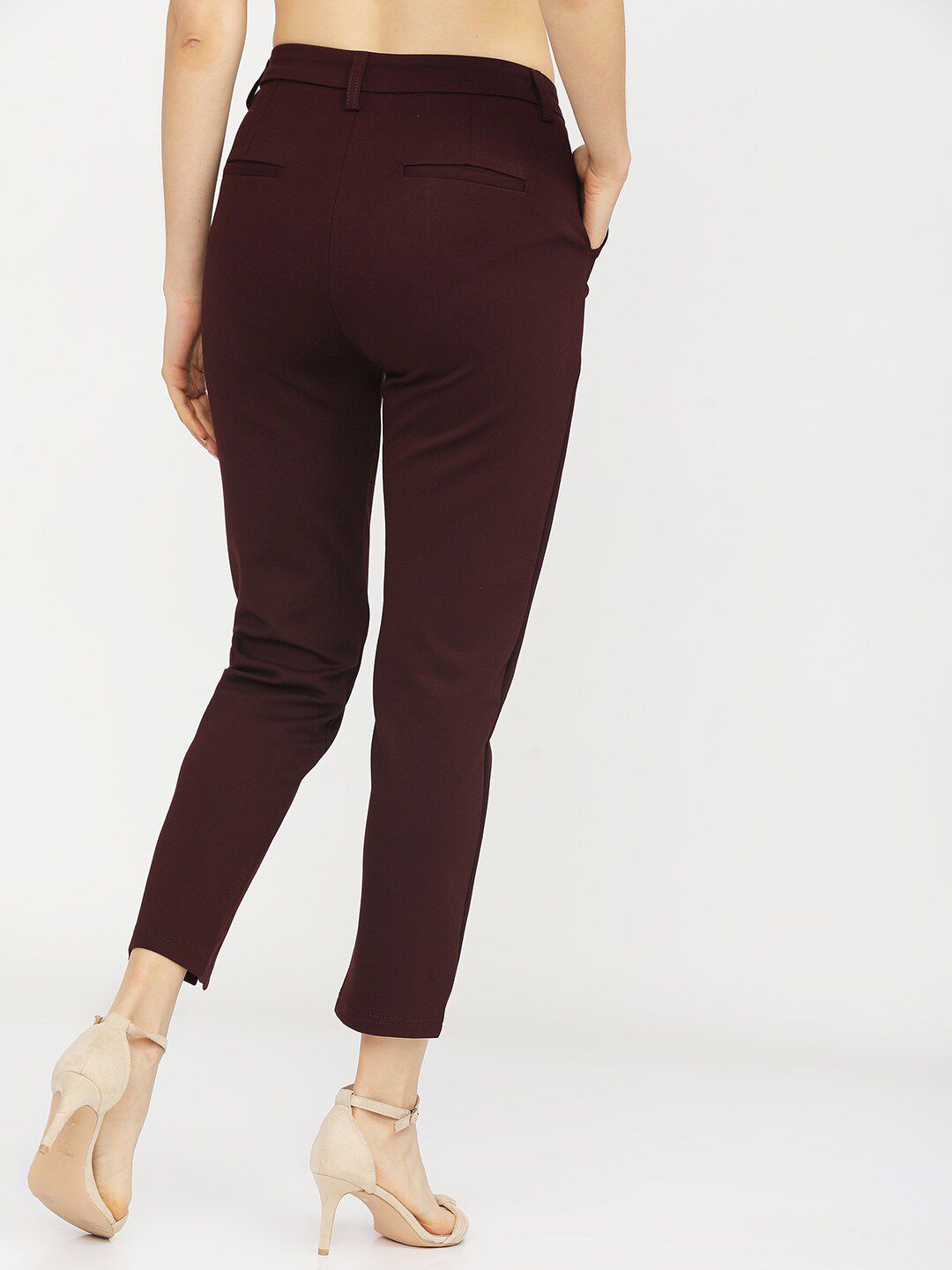 CHIC BY TOKYO TALKIES Women Purple Slim Fit Trousers