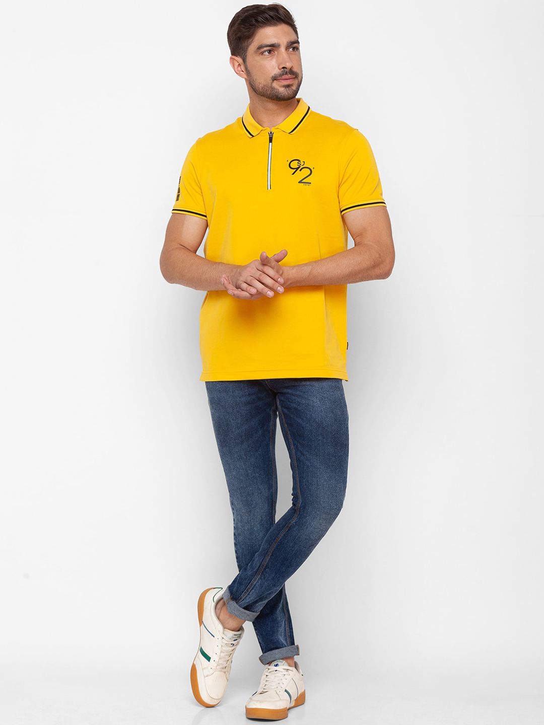 SPYKAR Men Blue Skinny Fit Low-Rise Heavy Fade Jeans