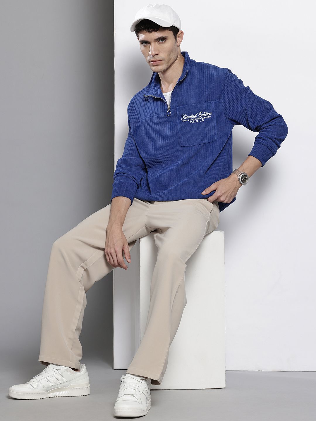 The Indian Garage Co Embroidered Corduroy Sweatshirt