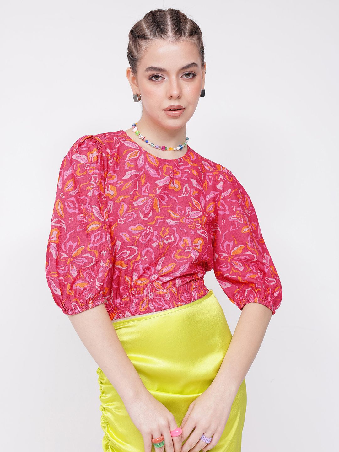 DressBerry Blooming With Confidence Cut-Out Crop Top
