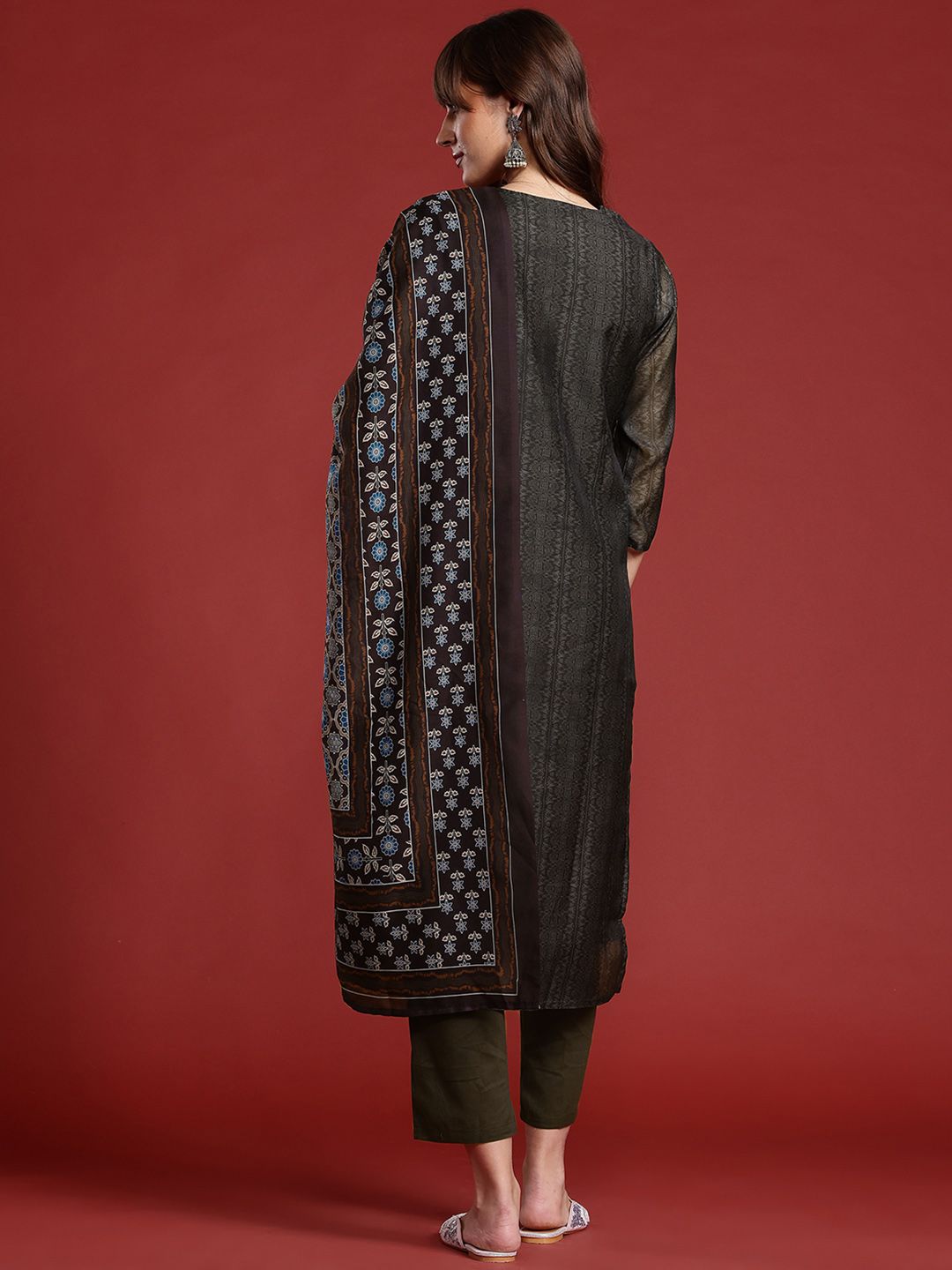 Anouk Women Ethnic Motifs Printed Regular Kurta with Trousers & With Dupatta