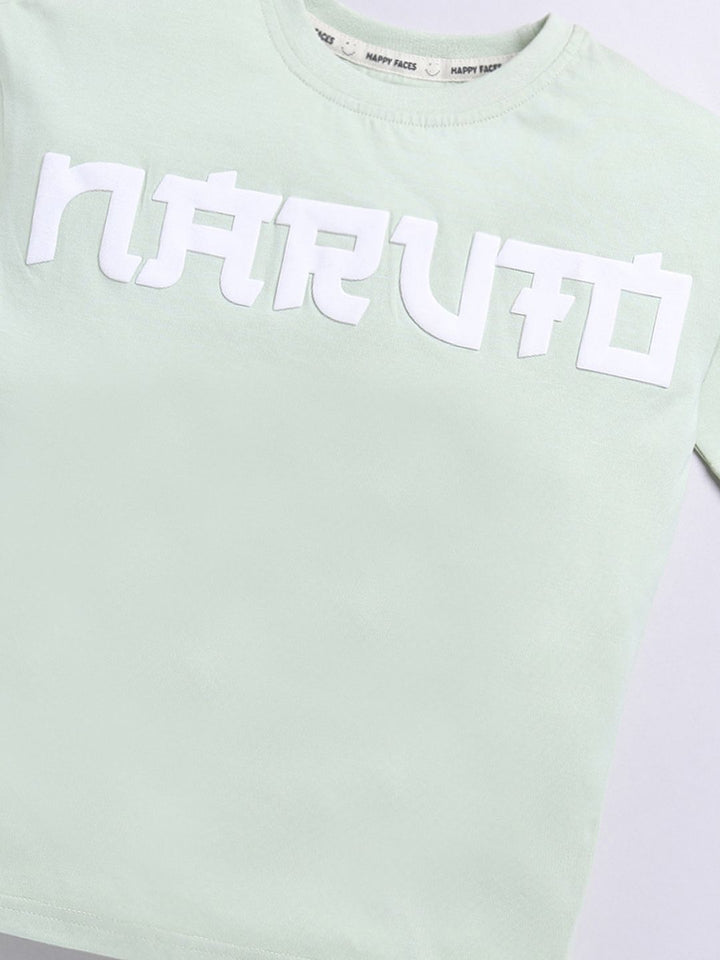 Happy Faces Boys Naruto Print Pure Cotton T-shirt