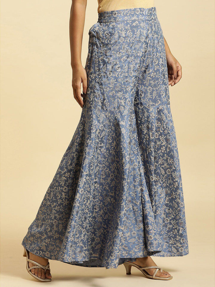 W Women Floral Printed Flared Ethnic Palazzos