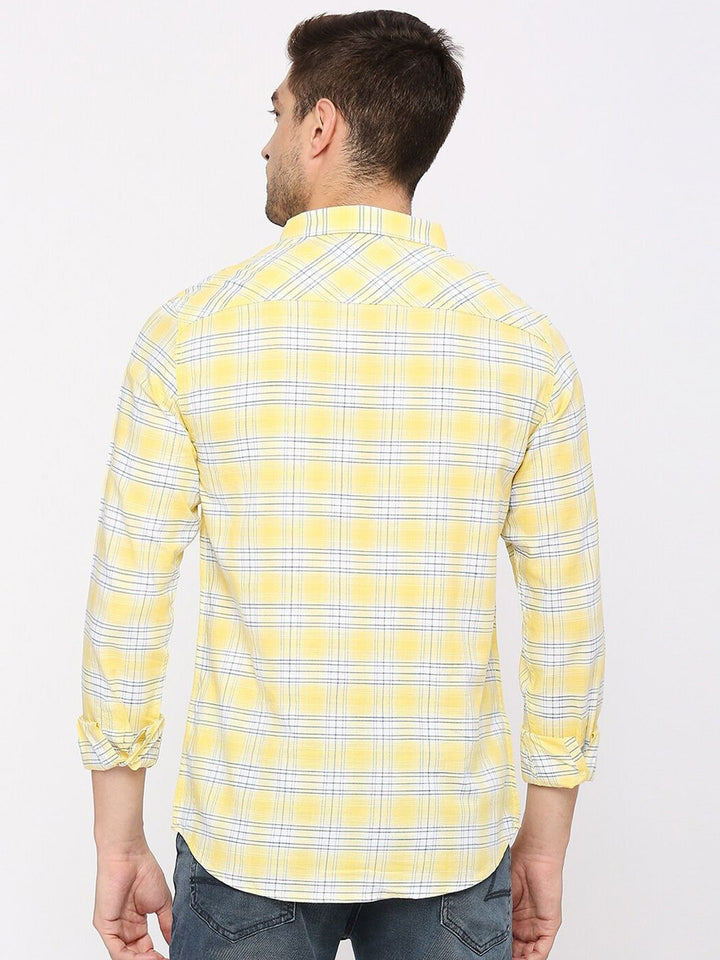 SPYKAR Slim Fit Tartan Checks Opaque Checked Cotton Casual Shirt