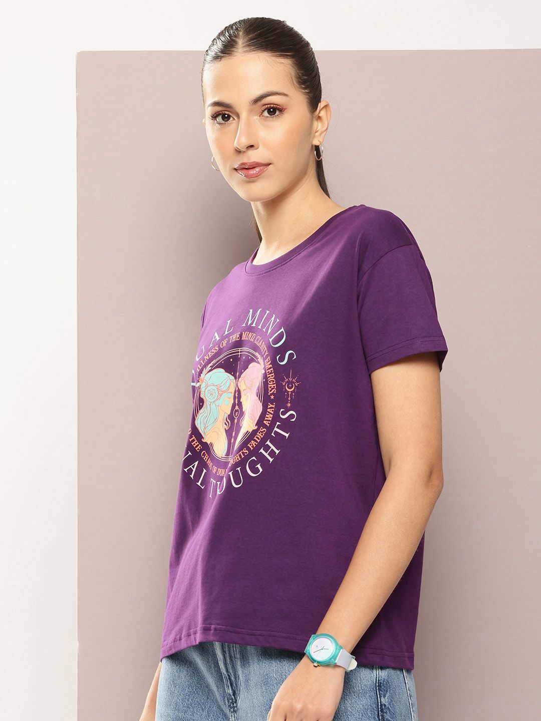 DILLINGER Women Printed Pure Cotton Boxy T-shirt