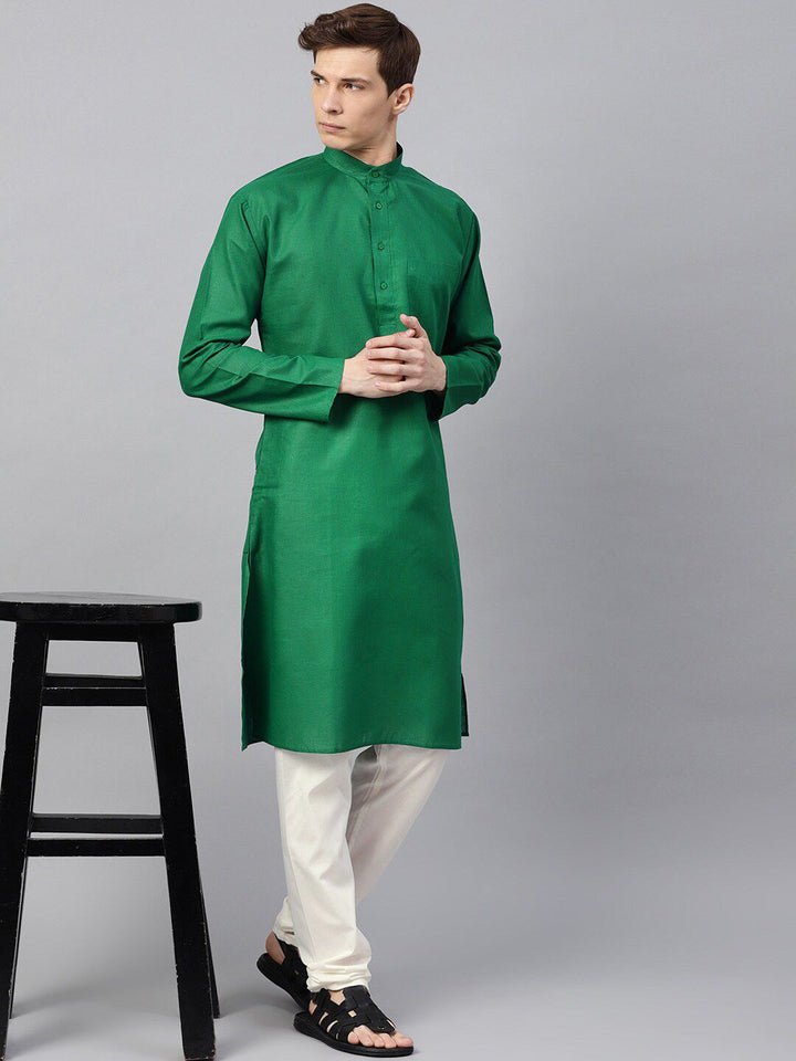 SOJANYA Mandarin Collar Patch Poket Linen Kapas Lurus Kurta