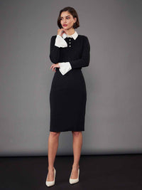 SASSAFRAS worklyf Shirt Collar Sheath Dress
