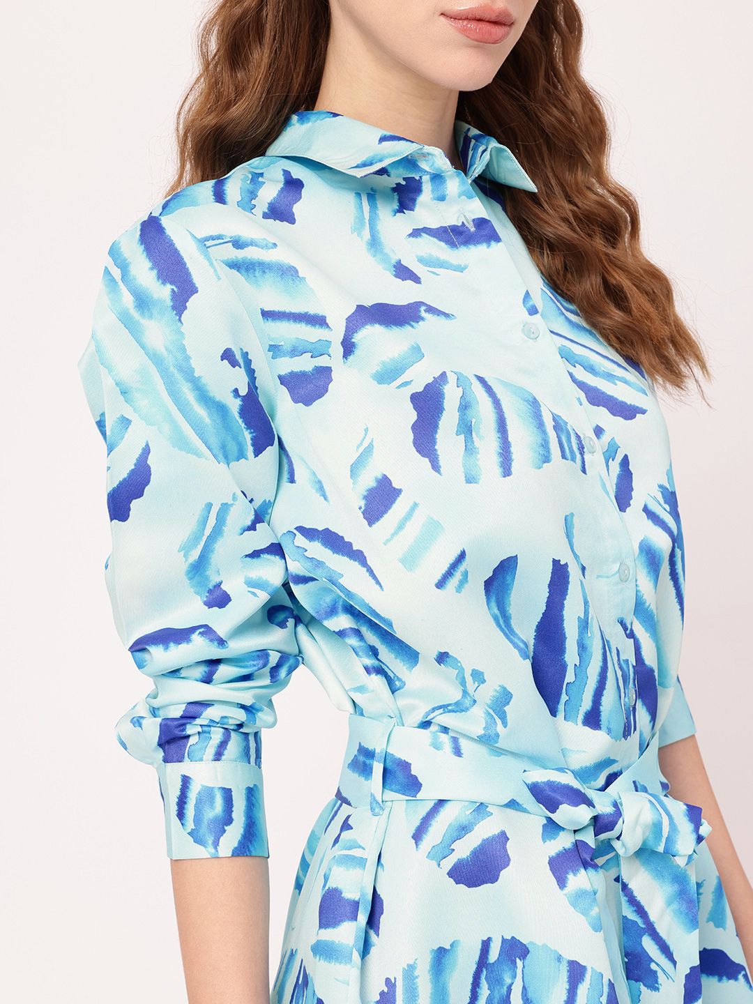 DressBerry Vintage Vibes Paisley Paradise Printed Shirt Style Mini Dress