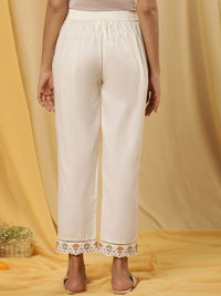 W Women Straight Fit Pure Cotton Parallel Trousers