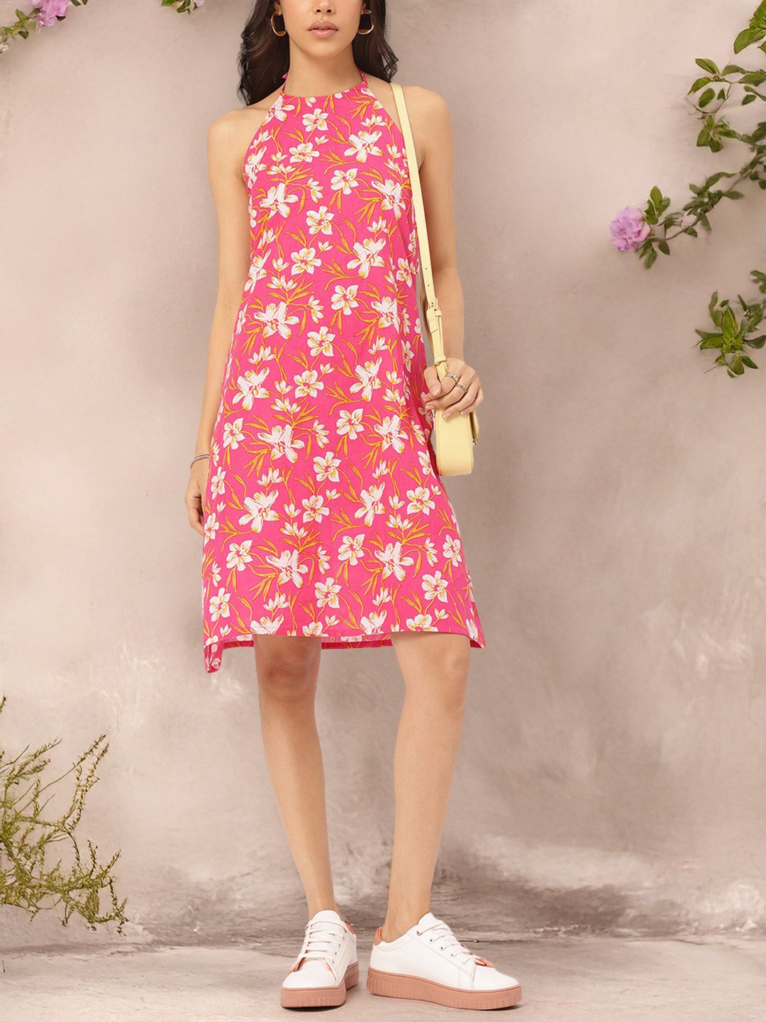 DressBerry The Power Of Pink Floral Symphony Cambric Cotton Dress
