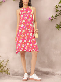 DressBerry The Power Of Pink Floral Symphony Cambric Cotton Dress