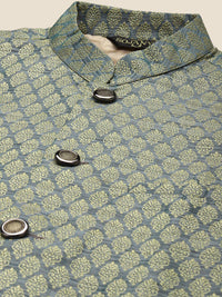 SOJANYA Mandarin Collar Regular Kurta With Churidar & Nehru Jacket