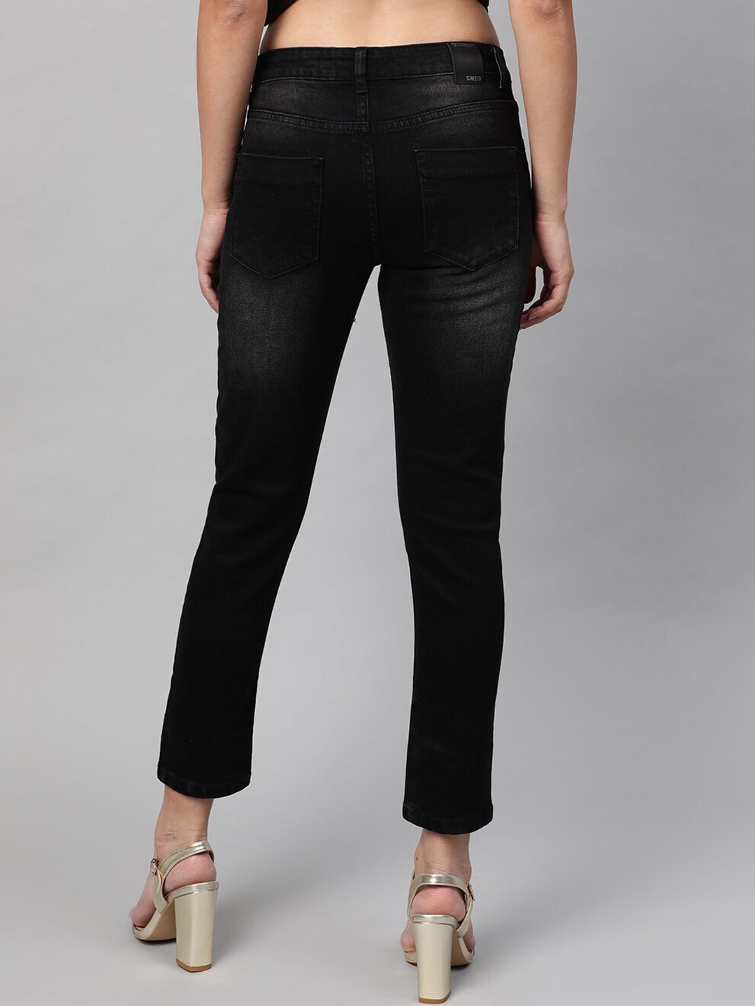 STREET 9 Women Black Skinny Fit Mid-Rise Clean Look Stretchable Jeans