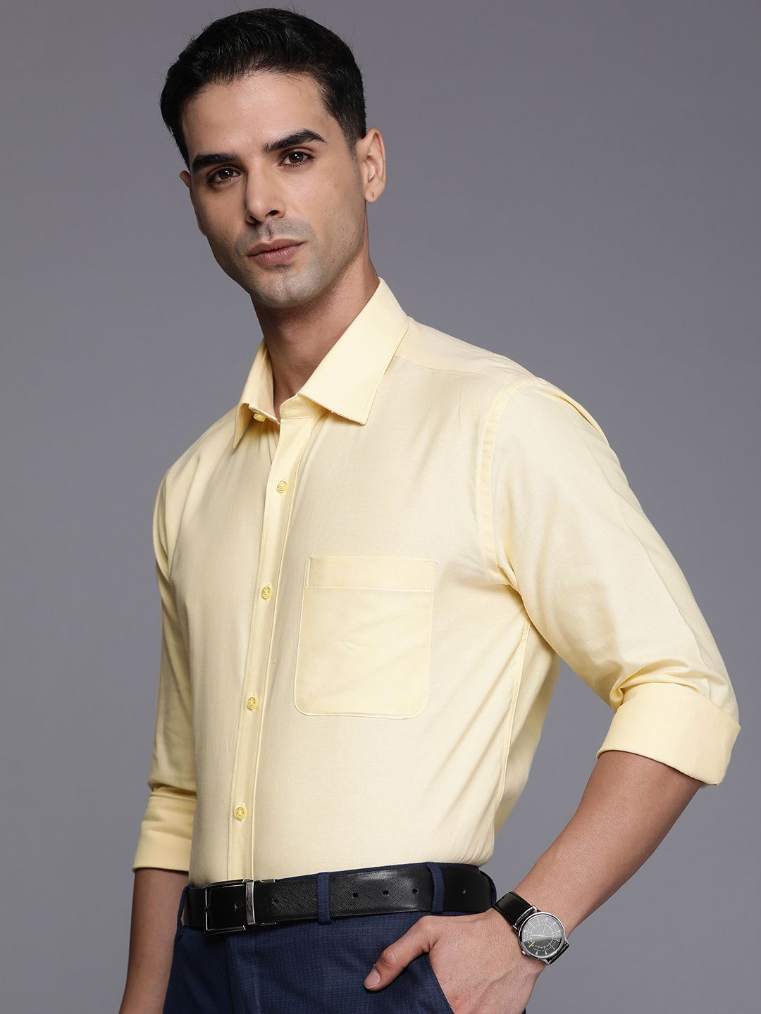 Raymond Pure Cotton Slim Fit Cutaway Collar Full Sleeves Formal Shirt