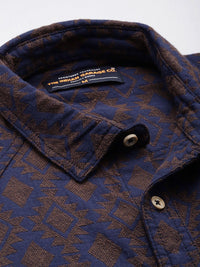 The Indian Garage Co Self-Design Geometric Drop-Shoulder Sleeves Relaxed Fit Casual Shirt