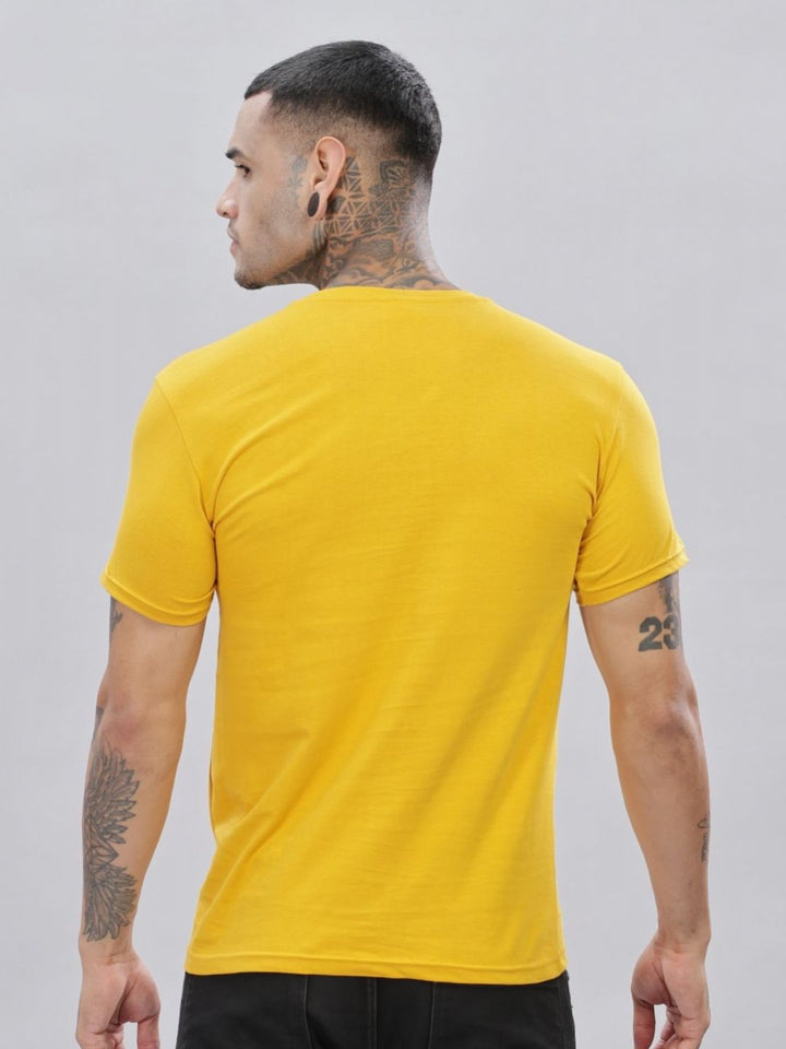 ADRO Lelaki Solid V-Neck Cotton T-shirt