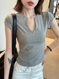 DressBerry Women V-Neck Cotton Slim Fit T-shirt