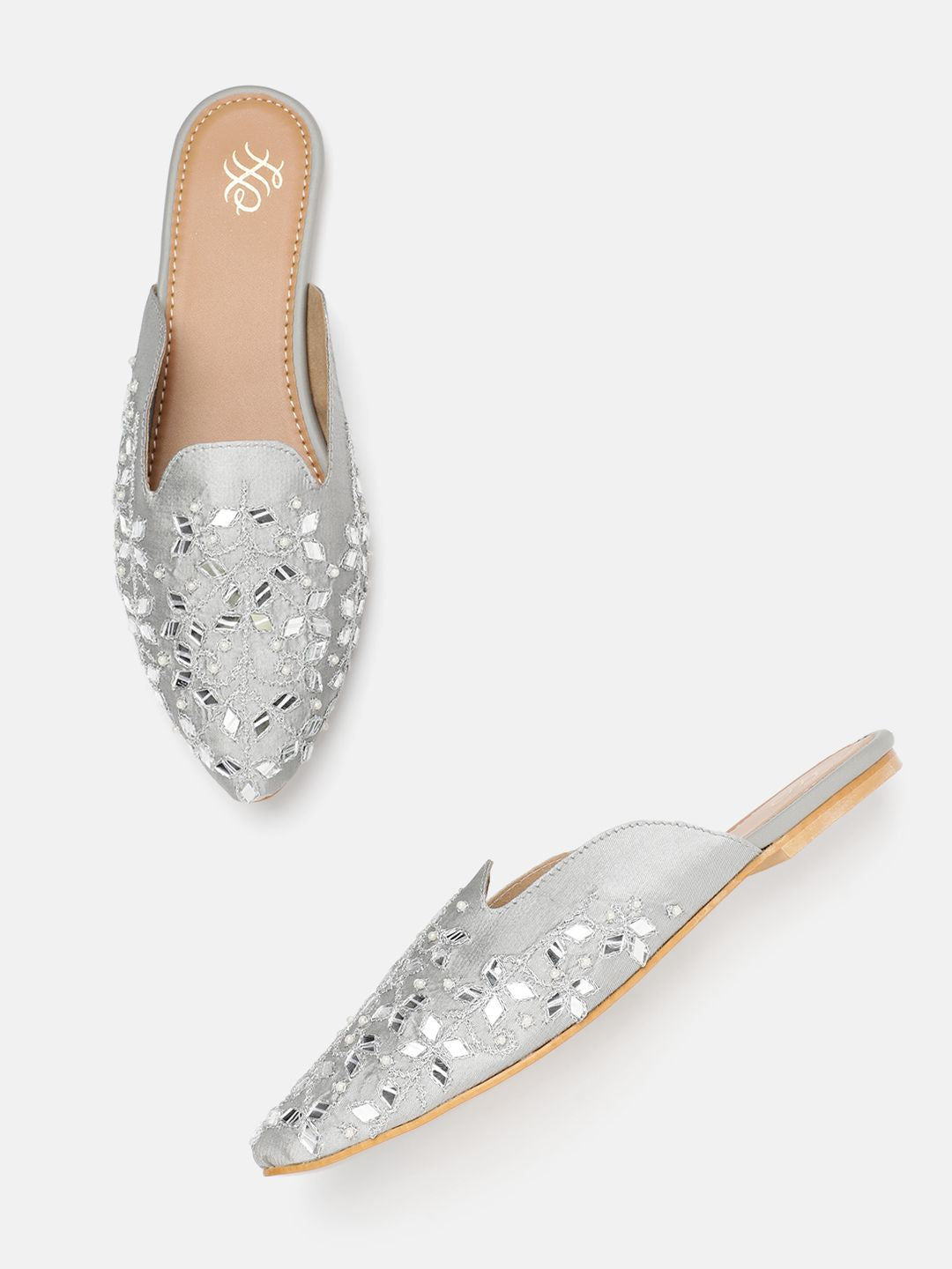 House of Pataudi Women Ethnic Embellished Mules