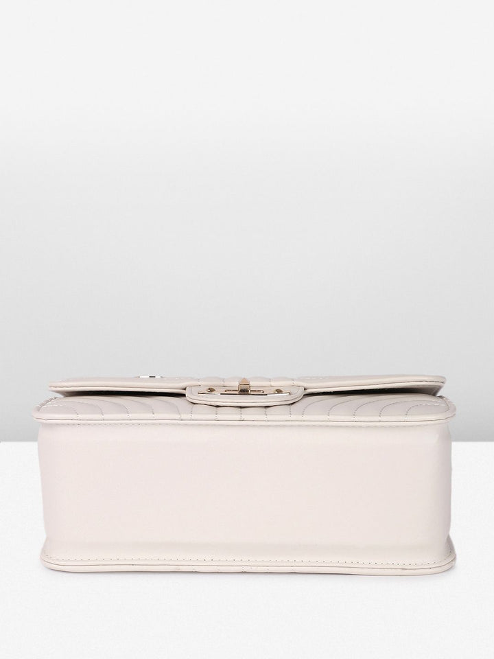 DressBerry Textured Structured Shoulder Bag with Quilted