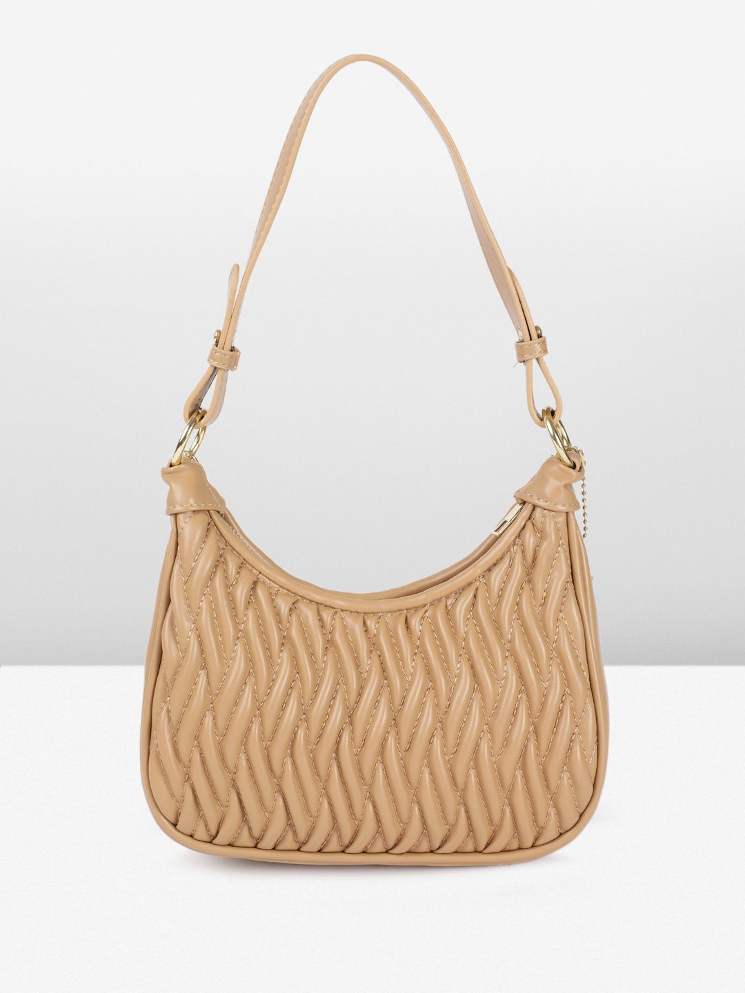 DressBerry Structured Quilted Hobo Bag