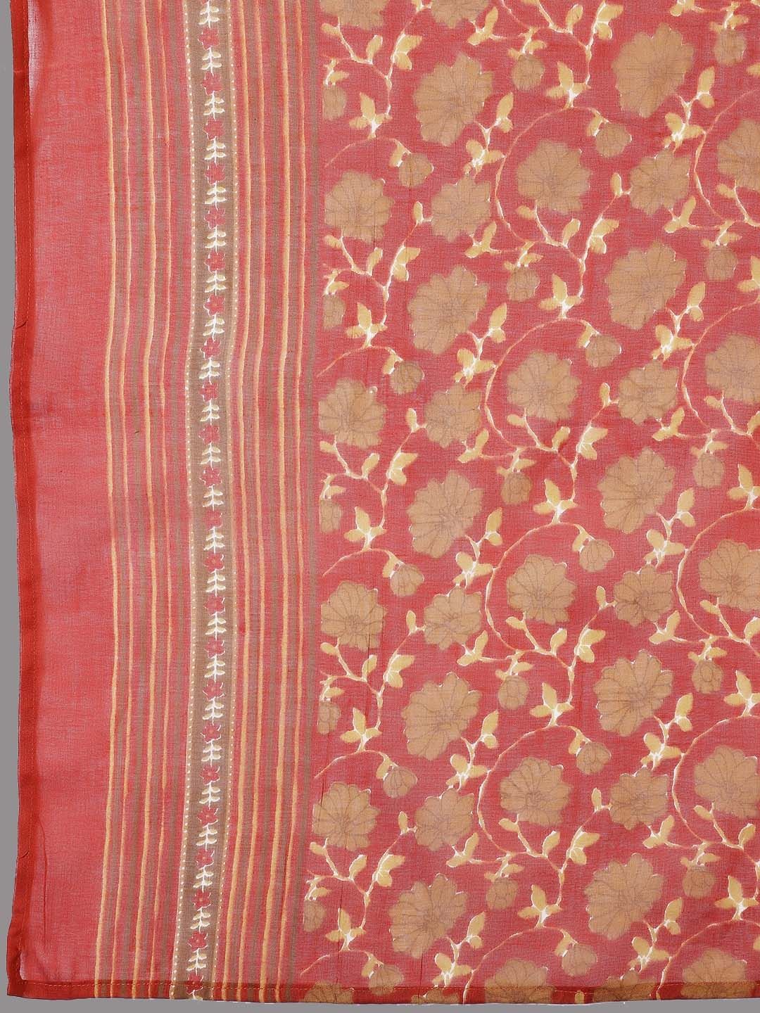 Libas Floral Printed Regular Gotta Patti Pure Cotton Kurta with Palazzos & With Dupatta