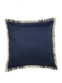 HOSTA HOMES Navy Blue & Grey Set of 2 Geometric Velvet Square Cushion Covers