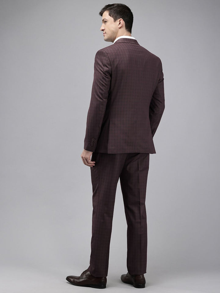 Park Avenue Super Slim Fit Checked 3 Piece Formal Suit