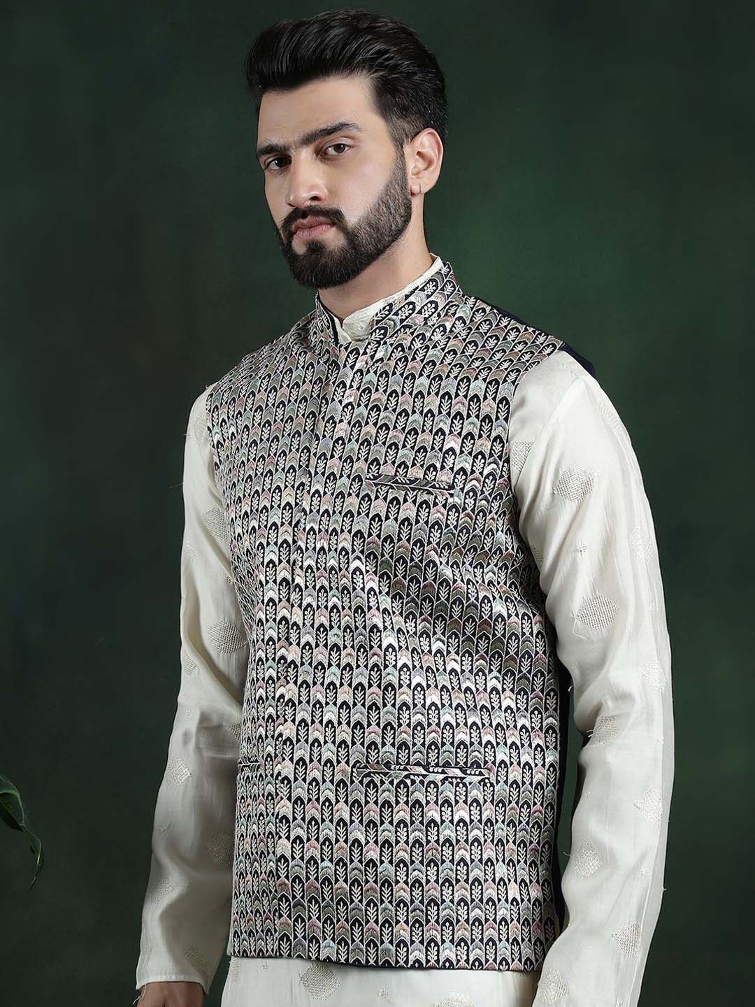 SOJANYA Embroidered Premium Silk Nehru Jacket