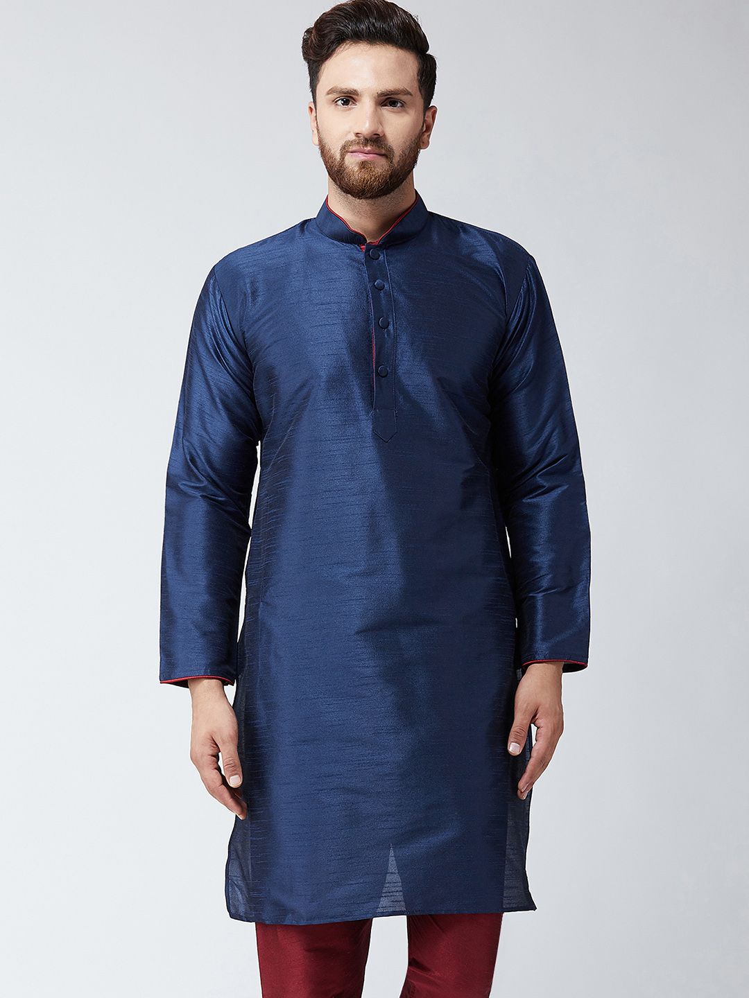 SOJANYA Lelaki Biru Solid Kurta Lurus