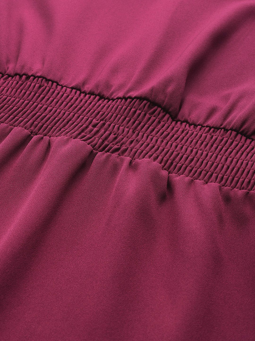 all about you Keyhole Neck Puff Sleeves Smocked Detail Fit & Flare Dress