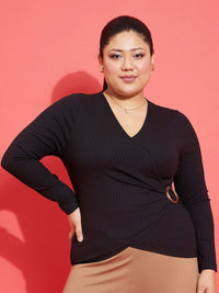 SASSAFRAS Curve Plus Size Wrap Top