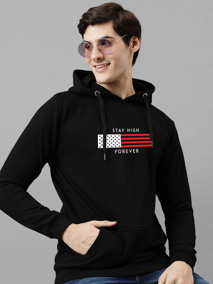 ADRO Men Printed Hooded Sweatshirt