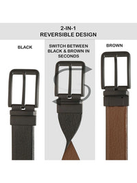 Teakwood Leathers Men Textured Leather Reversible Belt