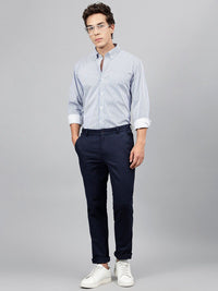 Hancock Standard Slim Fit Striped Button-Down Collar Pure Cotton Casual Shirt
