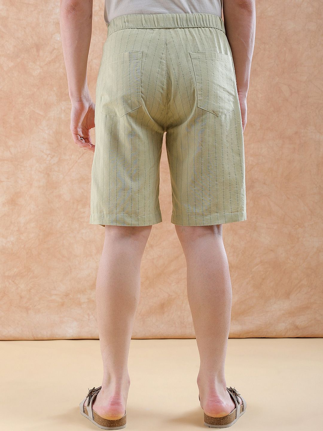 The Indian Garage Co Men Striped Regular Fit Mid-Rise Shorts