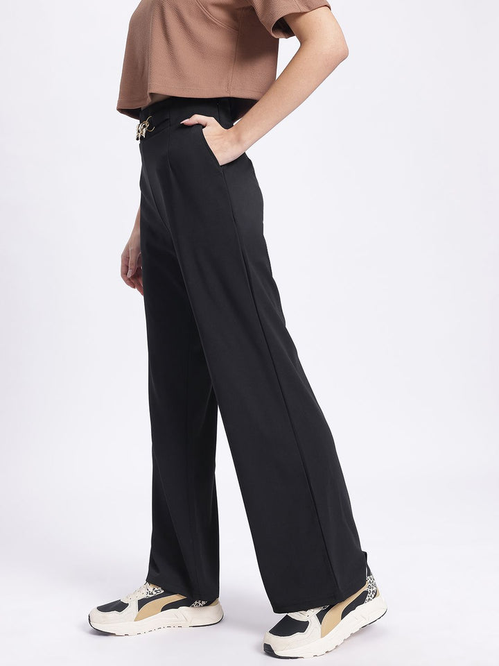 DressBerry Women Tailored Comfort Buckled Trousers